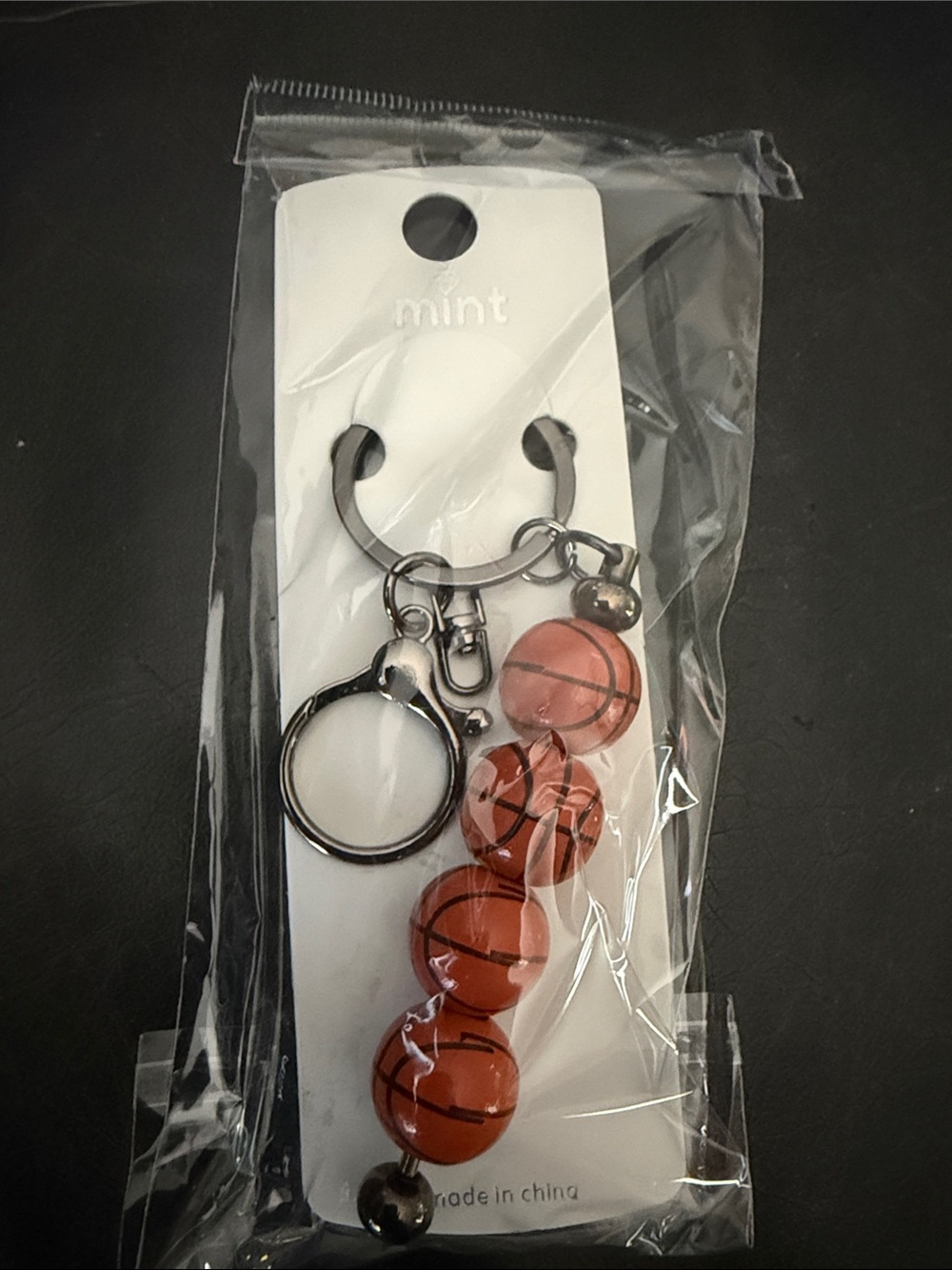 New Mint Basketball Bead Keychain or Charm for Bags Purse